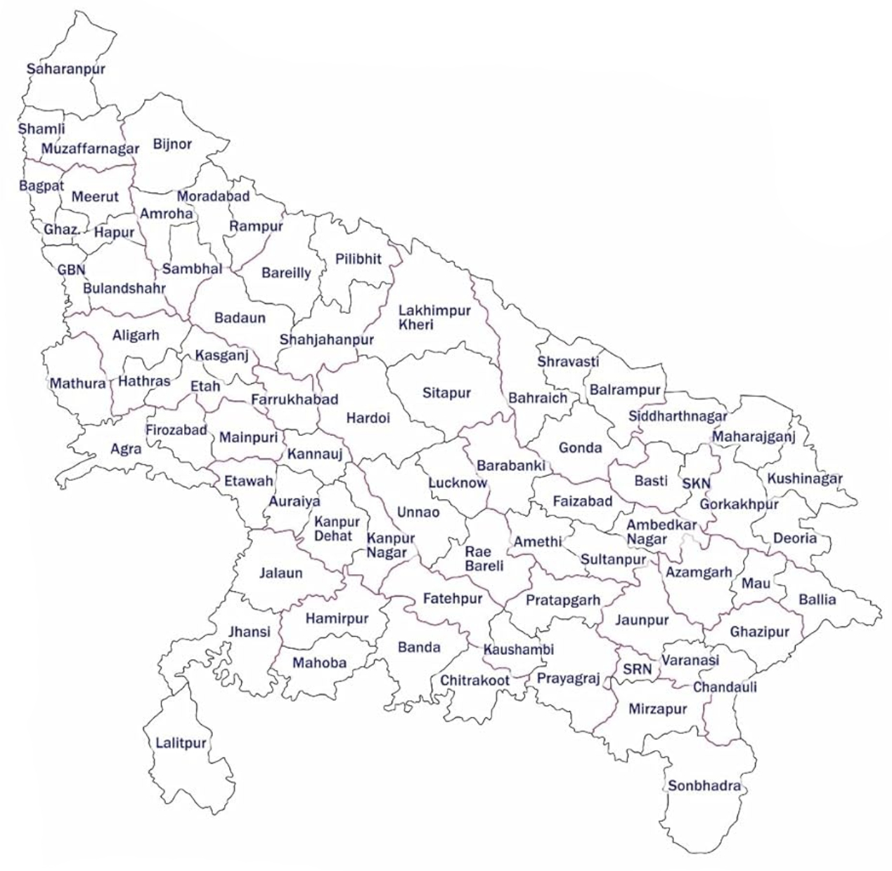 Uttar Pradesh Hospital Map