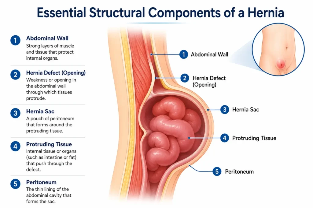 Structural component of hernia