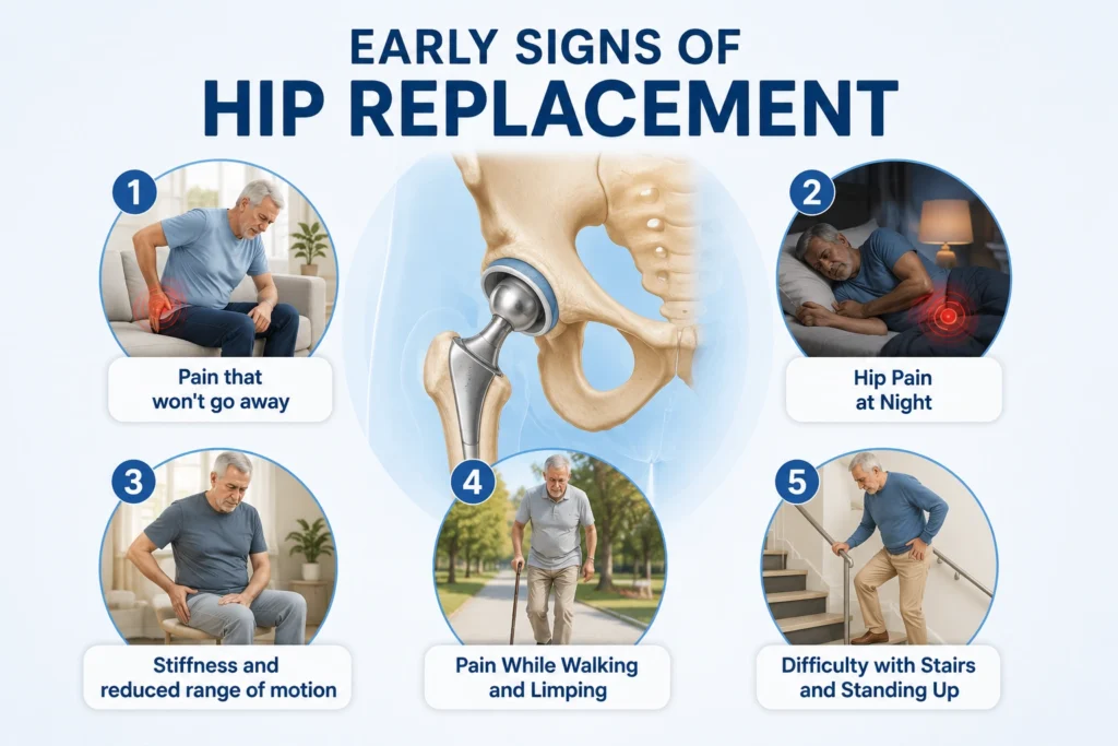 Early signs of hip replacement