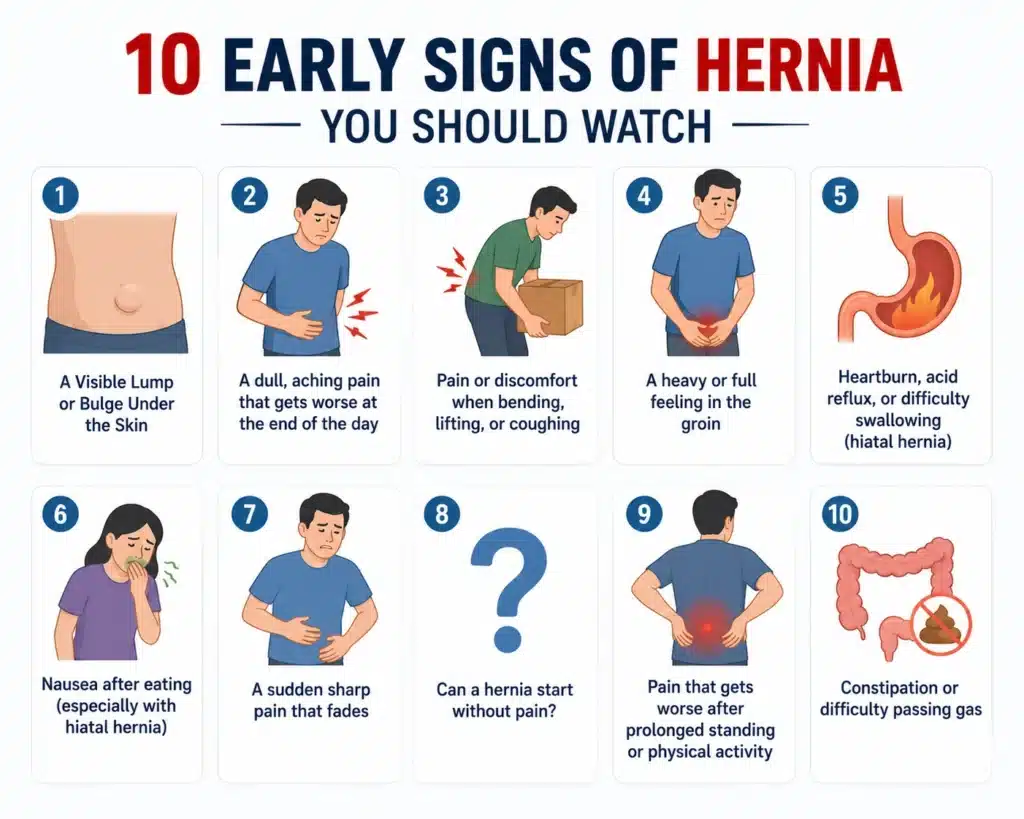 Early signs of hernia