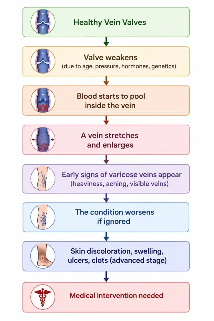 Early signs of varicose veins
