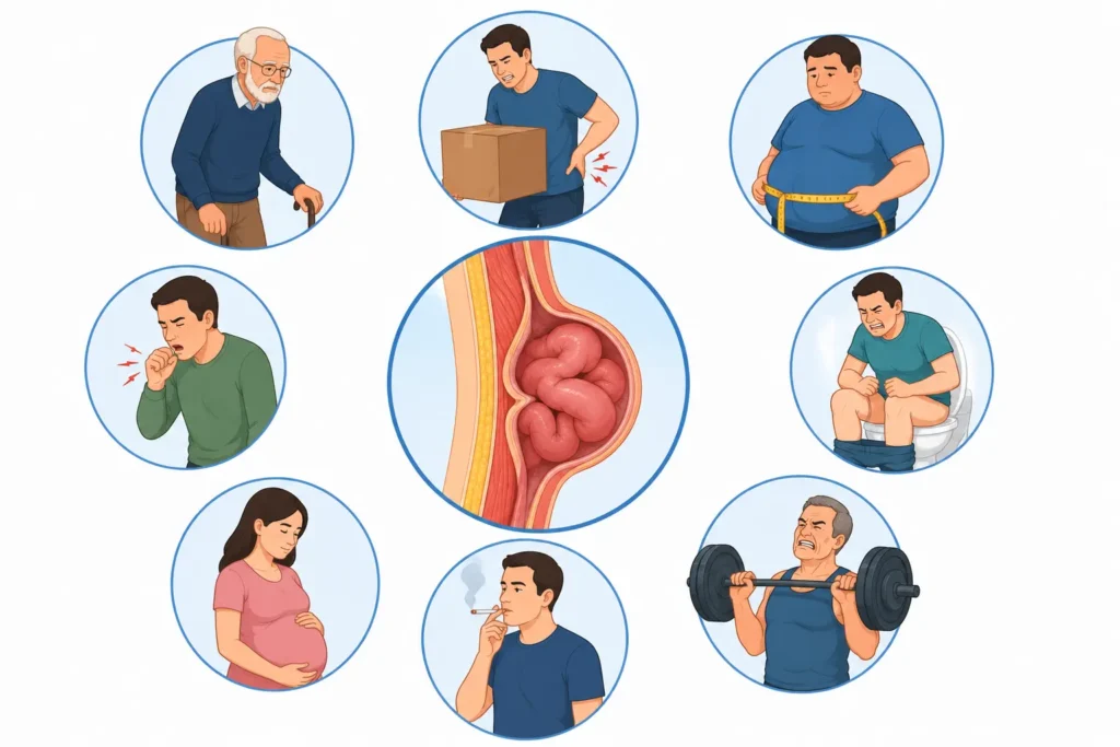 Higher risk of hernia