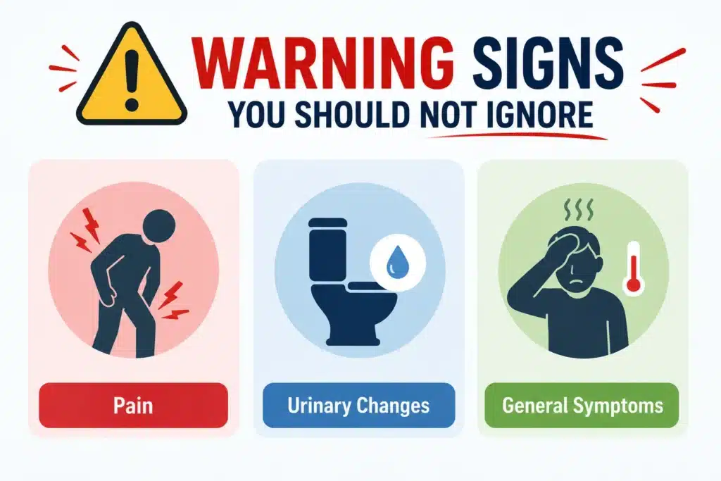 Warning signs of kidney stones