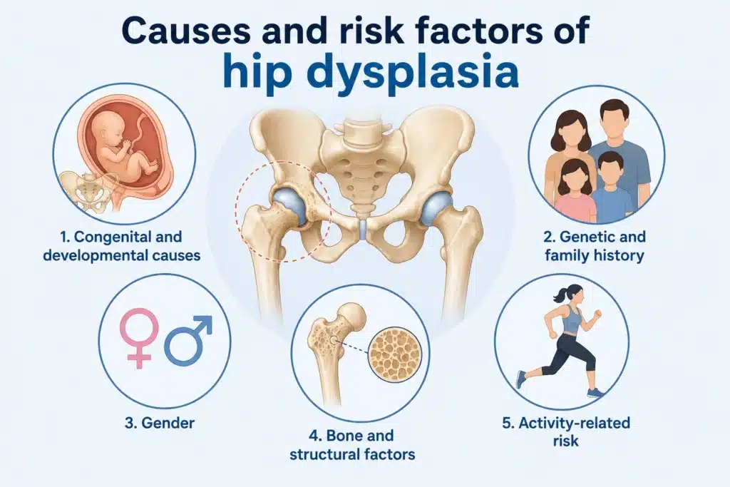 Causes and risk factors of hip dysplasia