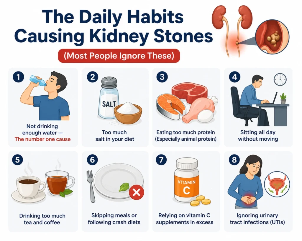 daily habits causing kidney stones