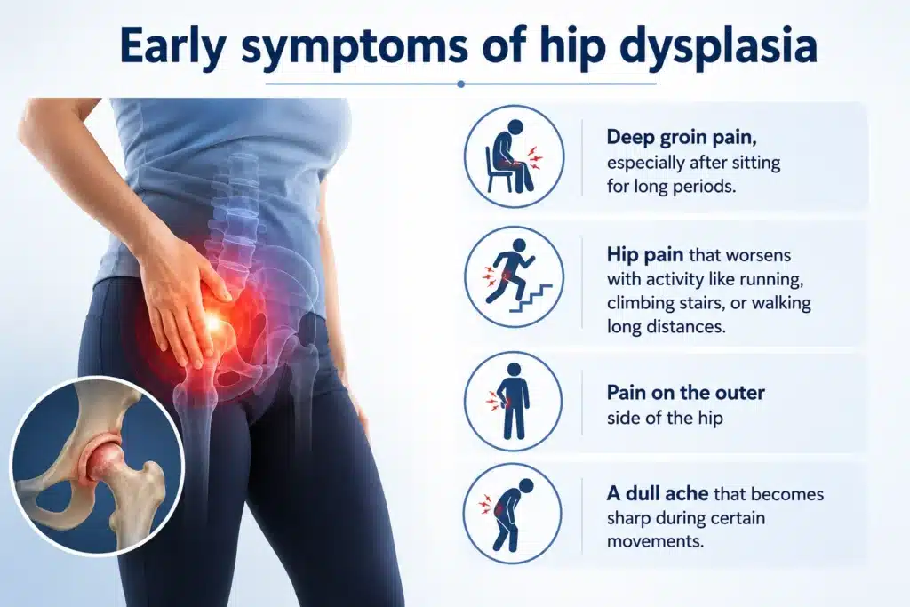 Early symptoms of hip dysplasia