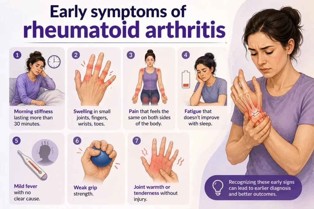 Early symptoms of rheumatoid arthritis