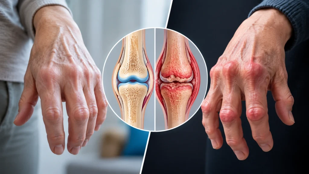 Difference Between Rheumatoid Arthritis and Osteoarthritis