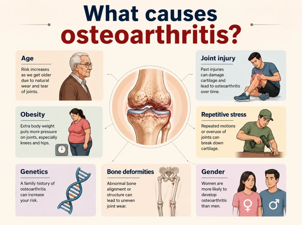 What causes osteoarthritis?