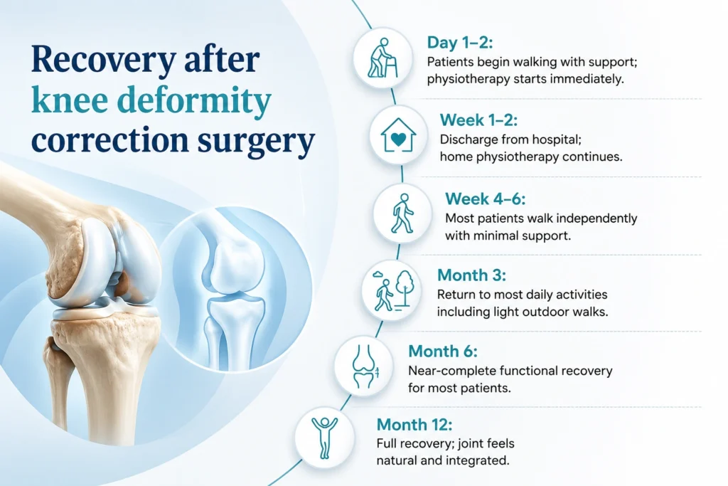 Recovery after knee deformity correction surgery
