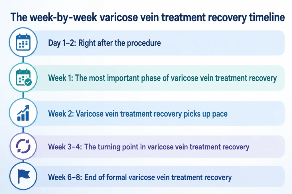 week-by-week varicose vein treatment recovery