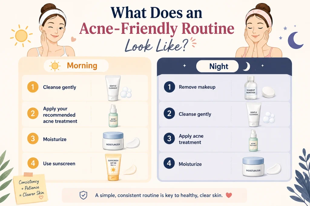 Acne-Friendly Routine Look Like
